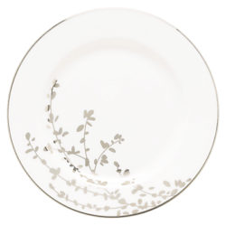 kate spade new york Gardener St Platinum Bone China Butter Plate, Silver/White, Dia.16cm